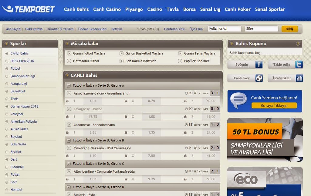 TEMPOBET CANLI BAHIS
